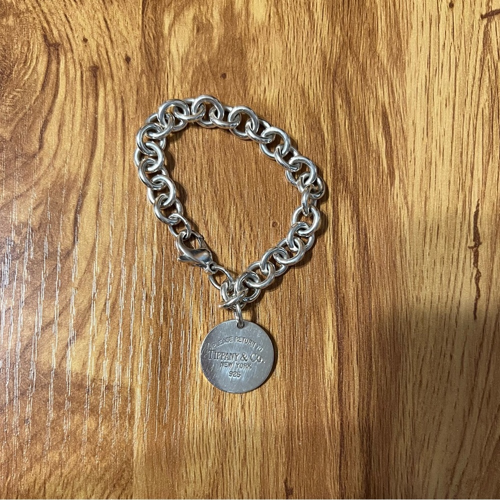 Tiffany & Co. Silver Round Tag Link Bracelet